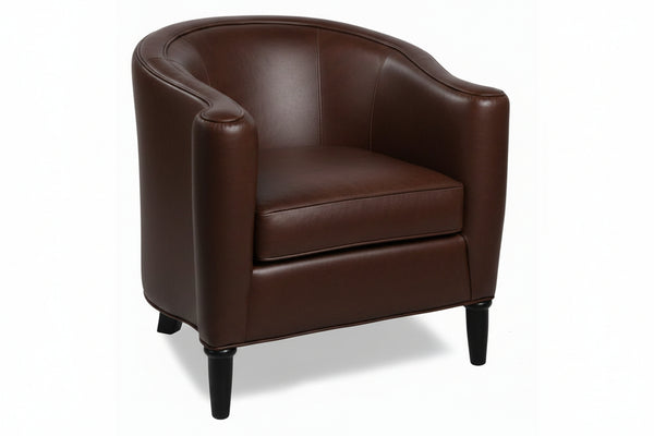 Romana Contemporary Leather Tub Accent Chair