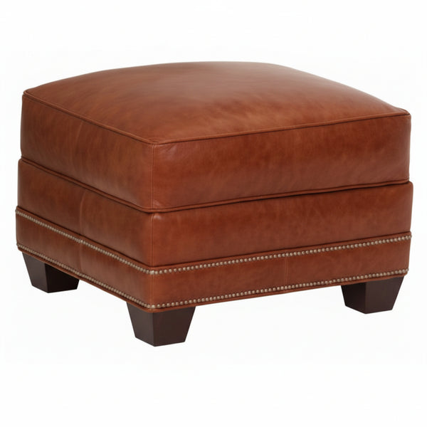 Harmon "Ready To Ship" Leather Club Chair And Ottoman Set (Photo For Style Only)