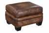 Image of Jonathan Leather Footstool Ottoman Footstool With Saddle Stitching