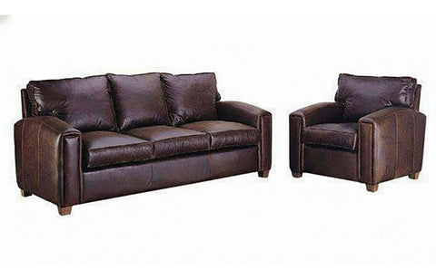 Manhattan Pillow Back Leather Sofa Set
