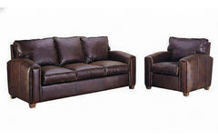 Manhattan Pillow Back Leather Sofa Set