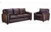 Image of Manhattan Pillow Back Leather Sofa Set