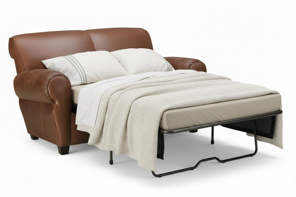 Parker Two Seat Leather Loveseat Twin Sleeper