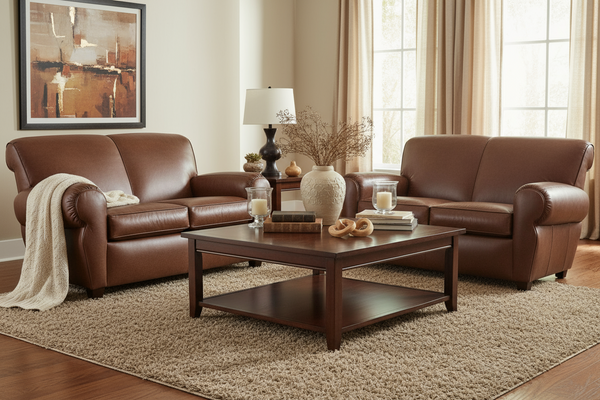 Parker Manhattan Style 2 Cushion Leather Loveseat