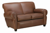 Image of Parker Two Seat Leather Loveseat Twin Sleeper