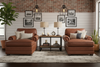 Image of Sheffield Two Arm Leather Chaise Lounge Chair
