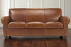 Image of Tribeca 83 Inch Rustic Rolled Tight Back Leather Cigar Sofa - Relish In Ultimate Luxury And Superior Quality