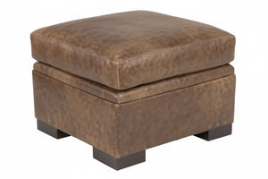 Wellington Leather Footstool Ottoman
