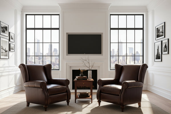 Chamberlain Leather Wingback Recliner Chair