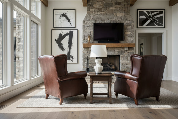 Chamberlain Leather Wingback Recliner Chair