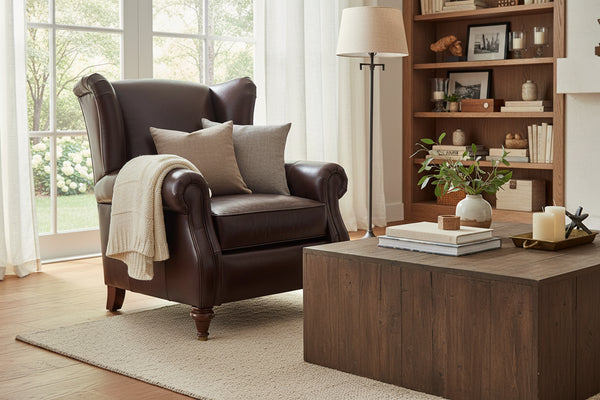 Chamberlain Leather Wingback Recliner Chair