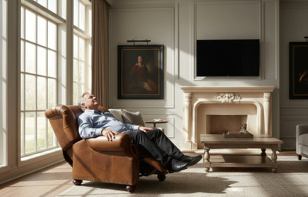 Jackson "BIG MAN" Large Oversized Leather Button Tufted Recliner