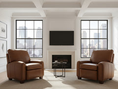 Lyndon Leather Push Back Pillow Recliner