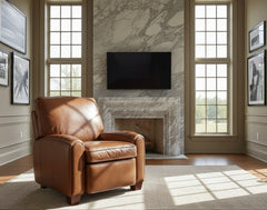 Lyndon Leather Push Back Pillow Recliner