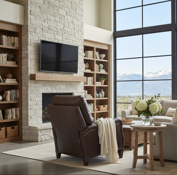 Maynard Leather English Arm Recliner