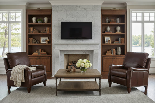 Maynard Leather English Arm Recliner