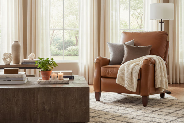 Maynard Leather English Arm Recliner