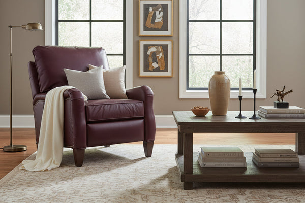 Maynard Leather English Arm Recliner