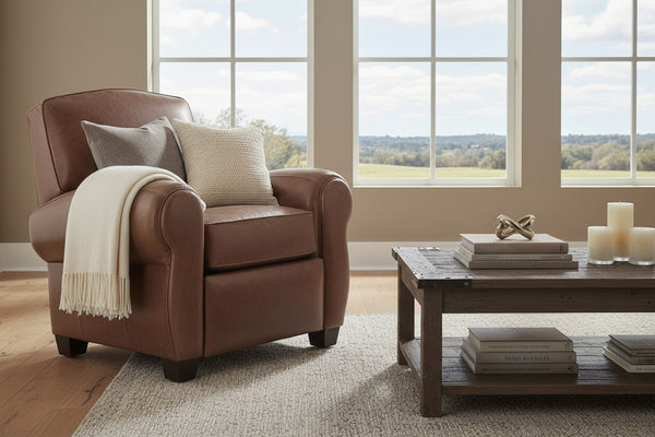 Sebastian Traditional Leather Reclining Club Chair