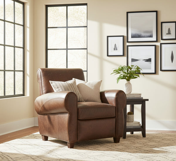 Tribeca Leather Vintage Style Recliner Chair - Luxurious Comfort With Vintage Charm