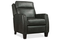 Leland Grey Dual Power "Quick Ship" Leather Transitional Recliner