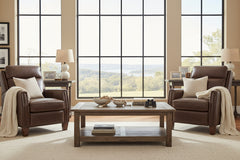 Leland Spanish Moss Dual Power "Quick Ship" Leather Transitional Recliner