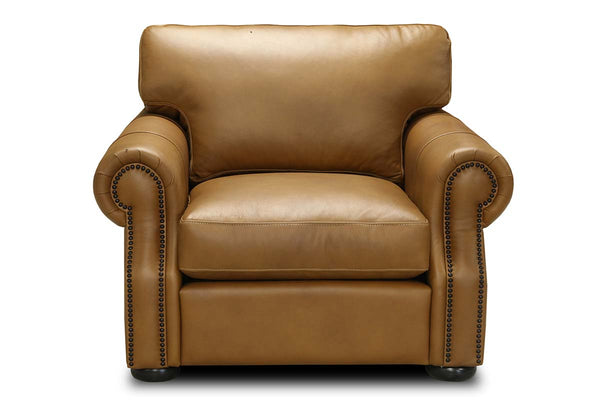 Lex Traditional Leather Club Chair With Nailheads