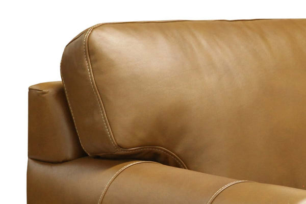 Lex Traditional Leather Rolled Arm Loveseat With Nailheads