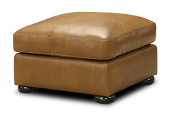 Lex Leather Pillow Top Footstool Ottoman