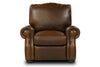 Image of Lex Traditional Leather Rolled Arm Club Chair Recliner