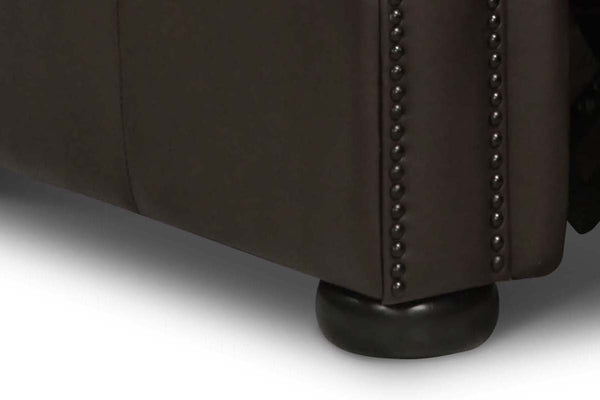 Lex Traditional Leather Rolled Arm Club Chair Recliner