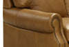 Image of Lex 94 Inch Traditional Leather Roll Arm Sofa With Nailheads