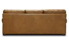 Lex 94 Inch Traditional Leather Roll Arm Sofa With Nailheads