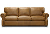 Image of Lex 94 Inch Traditional Leather Roll Arm Sofa With Nailheads