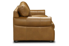 Lex 94 Inch Traditional Leather Roll Arm Sofa With Nailheads