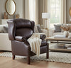 Image of Liam Chocolate "Quick Ship" Traditional Chippendale Wingback Recliner