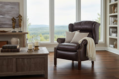 Liam Chocolate "Quick Ship" Traditional Chippendale Wingback Recliner
