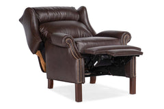 Liam Chocolate "Quick Ship" Traditional Chippendale Wingback Recliner