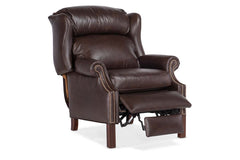 Liam Chocolate "Quick Ship" Traditional Chippendale Wingback Recliner