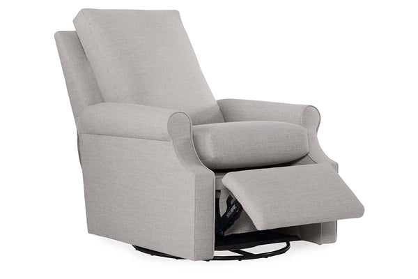 Lilith Fabric Swivel Recliner Chair With Inset Rolled Arms