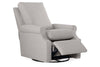 Image of Lilith Fabric Swivel Recliner Chair With Inset Rolled Arms