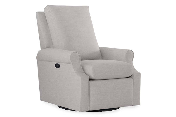 Lilith Fabric Swivel Recliner Chair With Inset Rolled Arms
