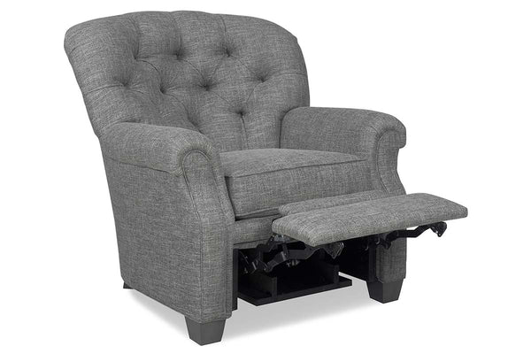 Lindsey Tufted Fabric "Hybrid" Chair With Power Footrest