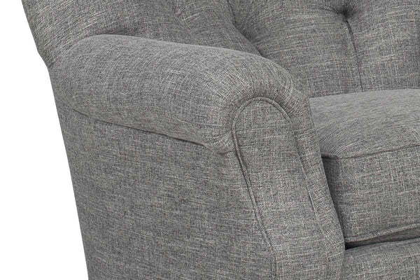 Lindsey 8-Way Hand Tied Fabric Tufted Back 360 Swivel Accent Chair