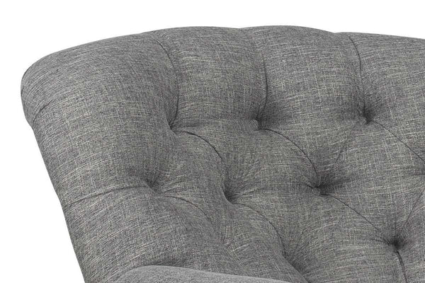 Lindsey 8-Way Hand Tied Fabric Tufted Back 360 Swivel Accent Chair