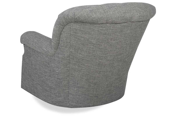 Lindsey 8-Way Hand Tied Fabric Tufted Back 360 Swivel Accent Chair