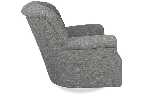 Lindsey 8-Way Hand Tied Fabric Tufted Back 360 Swivel Accent Chair