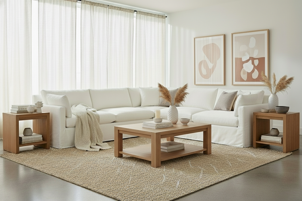 Liza Track Arm Slipcovered Sectional