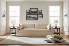 Liza I 88 Inch Single Bench Seat Slipcovered Sofa