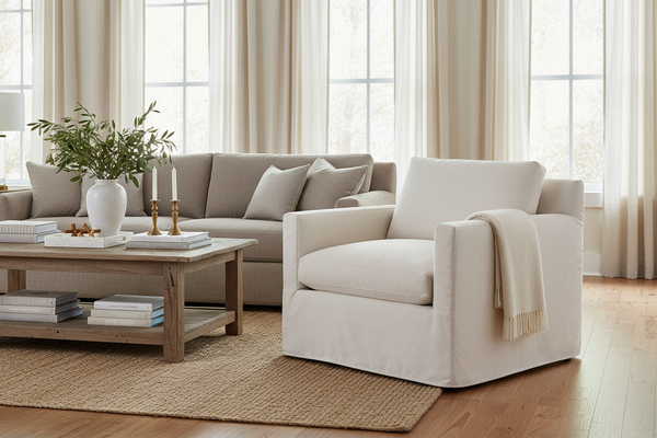 Liza Swivel Slipcover Chair